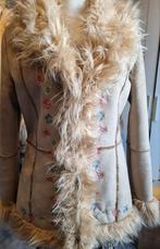 Afghaanse vintage Penny Lane vegan jas met fakefur, Ophalen of Verzenden, Gedragen, Maat 38/40 (M), Bruin