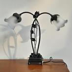Gietijzer tafellamp - Franse Art Nouveau - floraal, Ophalen of Verzenden