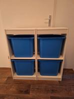 Trofast Ikea kast met 4 blauwe bakken, Doe-het-zelf en Verbouw, Kratten en Dozen, Ophalen, Minder dan 35 cm, Minder dan 50 cm