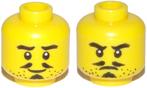 Lego Castle Gezicht Yellow Minifigure, Head Dual Sided Beard, Ophalen of Verzenden, Nieuw, Losse stenen, Lego