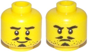 Lego Castle Gezicht Yellow Minifigure, Head Dual Sided Beard beschikbaar voor biedingen