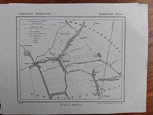 13 / Gemeente IJlst Jutrijp Popmaburen Oosthem van J. Kuyper, Antiek en Kunst, Kunst | Litho's en Zeefdrukken, Ophalen of Verzenden
