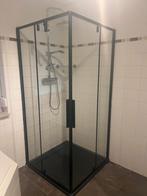 Douchewand glas 90x90 zwart frame, Ophalen, Gebruikt, Met douche