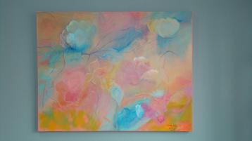 schilderij. Hemels expressionistisch 90 x 70 cm beschikbaar voor biedingen
