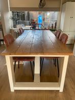 Nette steigerhouten tafel 220x96 cm 6 personen incl zeil, Huis en Inrichting, Tafels | Eettafels, Gebruikt, Vijf personen of meer