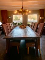 Te koop massief donker eiken eettafel ( 3 meter x 108), Huis en Inrichting, Complete eetkamers, Ophalen of Verzenden, Gebruikt
