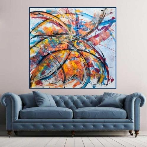 Luc Mora - Manhattan Avenue 545 XXL Kleurrijk Abstract, Antiek en Kunst, Kunst | Schilderijen | Abstract, Ophalen of Verzenden
