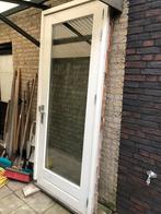 Buitendeur met kozijn hardhout, Deurkozijn, Ophalen of Verzenden, Zo goed als nieuw, 75 tot 150 cm