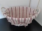 Rieten mand wit met gestreept doek, Gebruikt, Mand, Ophalen of Verzenden, Riet