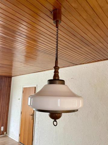 Vintage/retro art deco glazen hanglamp  beschikbaar voor biedingen
