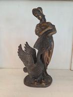 Antieke bronzen, brons vrouw met gans, Ophalen
