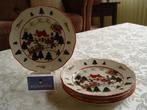 Masons mason christmas village ontbijtborden kerst 1983, Ophalen of Verzenden, Zo goed als nieuw, Bord(en), Wedgwood