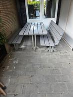 Grijze Tuinset met Tafel en Banken Douglas hout, Ophalen, Gebruikt, 8 zitplaatsen, Bank