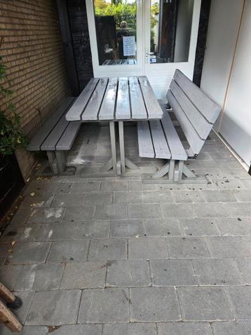 Grijze Tuinset met Tafel en Banken Douglas hout beschikbaar voor biedingen