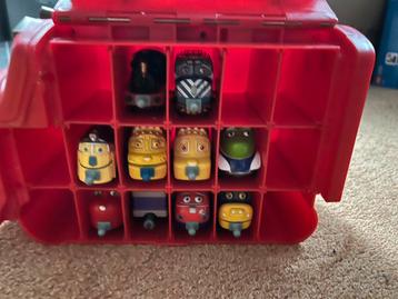 Chuggington opbergtrein, kraan, rails en treintjes (ZGAN) beschikbaar voor biedingen