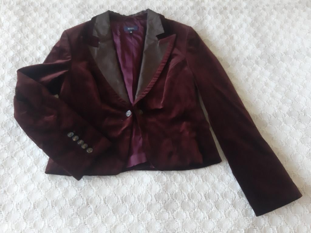 prachtig apart velours jasje MARK maat 40, Kleding | Dames, Jasjes, Kostuums en Pakken, Bruin, Zo goed als nieuw, Jasje, Ophalen