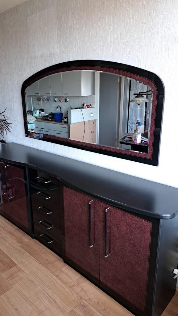Art Deco Meubelset: Dressoir, Spiegel, Tafel & Kasten, Huis en Inrichting, Kasten | Vitrinekasten, Ophalen, Gebruikt, Met deur(en)
