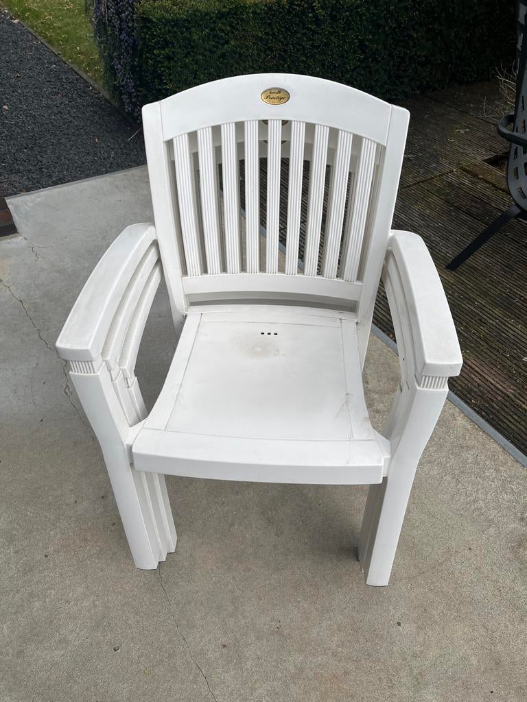 3 Hartman Prestige tuinstoelen stapelbaar, Tuin en Terras, Tuinstoelen, Ophalen, Gebruikt, Kunststof, Stapelbaar