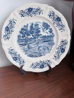 Groot Frans Sarreguemines porseleinen bord - Pastorale scène, Ophalen of Verzenden