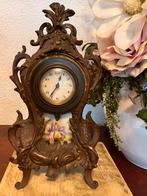 Antieke Ansonia bronzen klok met porselein Louis-XV ca1800, Antiek en Kunst, Antiek | Klokken, Ophalen of Verzenden