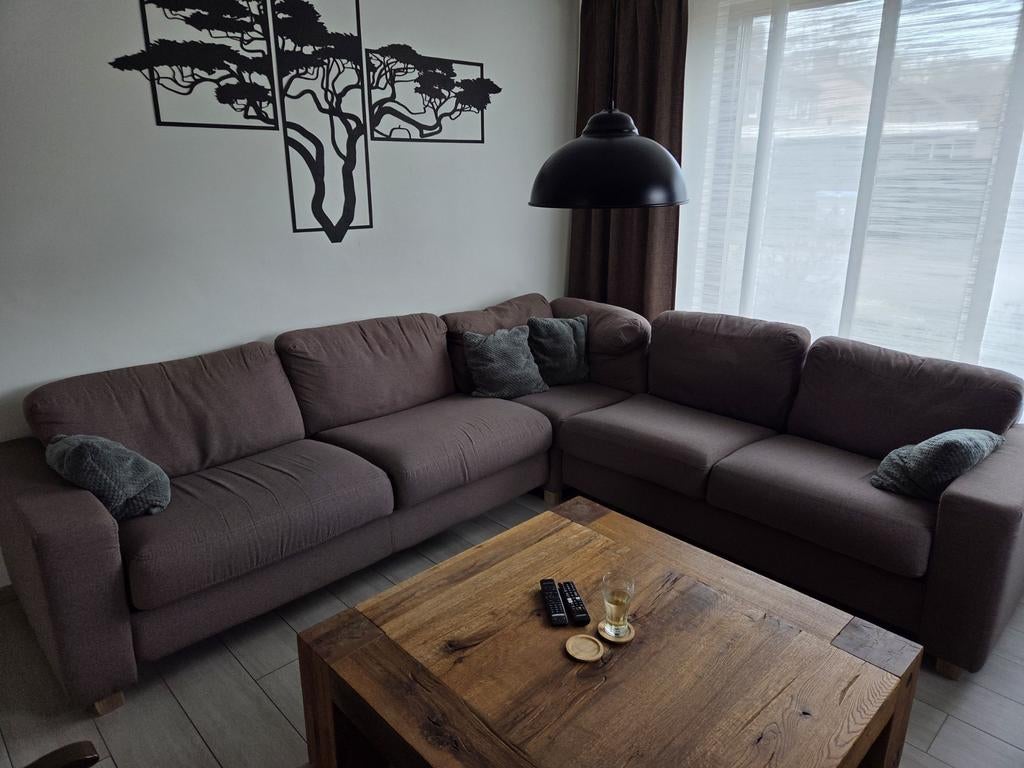 Comfortabele hoekbank in prima staat - ideaal voor gezin, Ophalen, 250 tot 300 cm, Gebruikt, Hoekbank