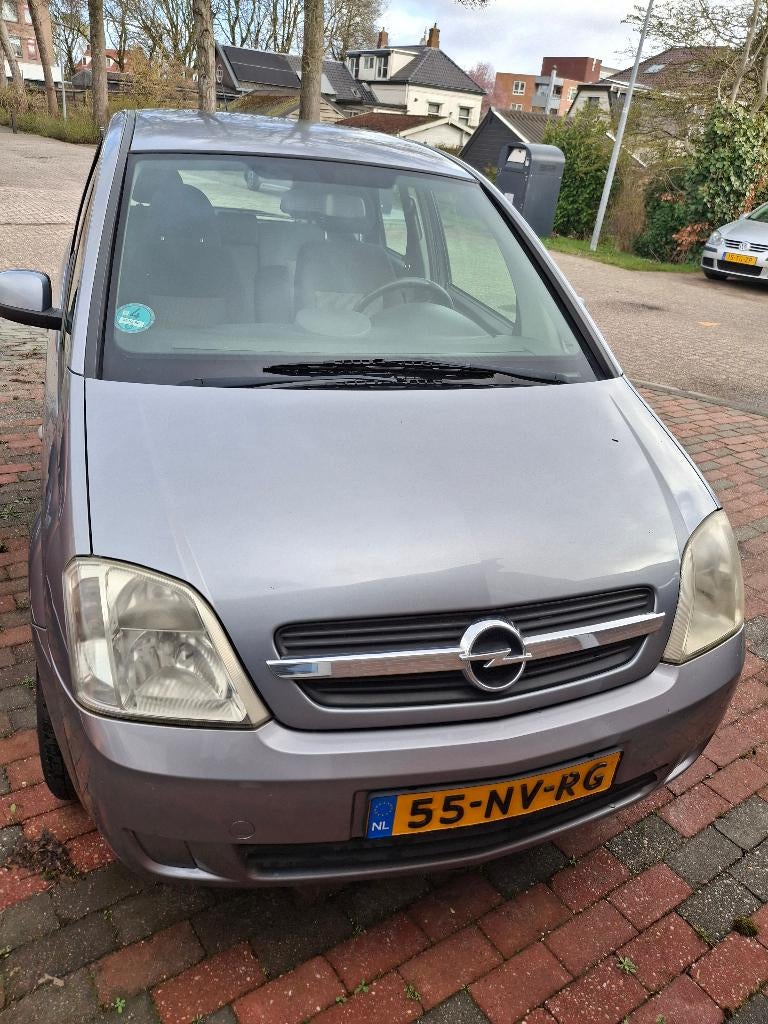 Opel Meriva 1.6 8V 2004 Grijs, Auto's, Zwart, 4 cilinders, Origineel Nederlands, 1200 kg