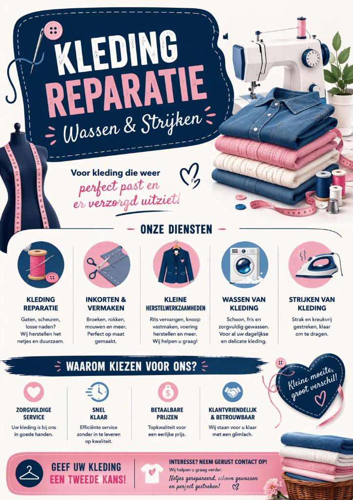 Kledingreparatie, Wassen & Strijken, Ophalen of Verzenden, Overige typen