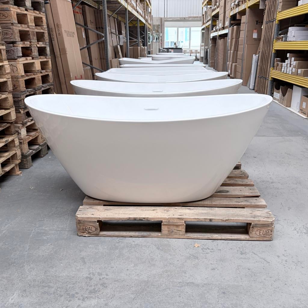 Vrijstaand bad 158x80x66 LUXE wit model design nr299