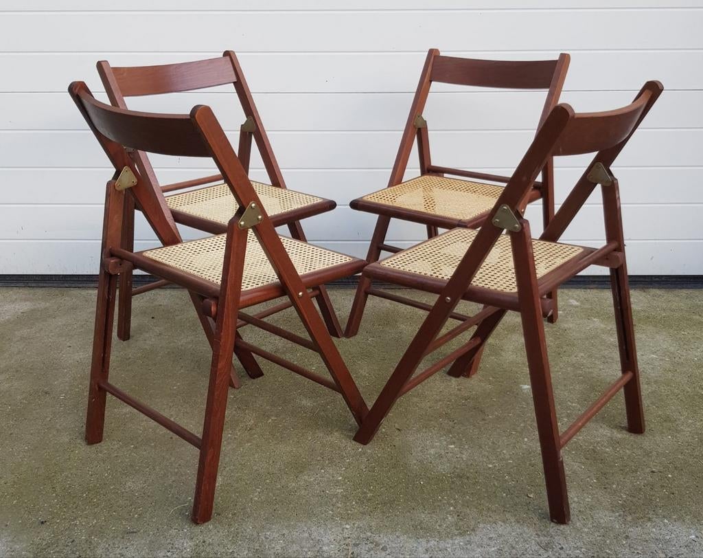 50 x Vintage webbing klapstoelen Cesca stoelen hout cafe, Bruin, Ophalen of Verzenden, Zo goed als nieuw, Vijf, Zes of meer stoelen