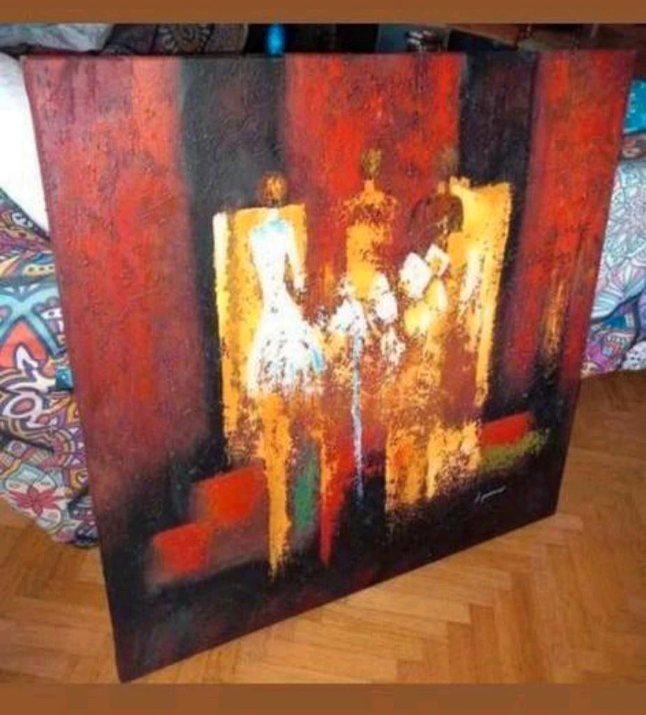 Modern Kunst Schilderij L. Paramount, Antiek en Kunst, Kunst | Schilderijen | Modern, Ophalen of Verzenden