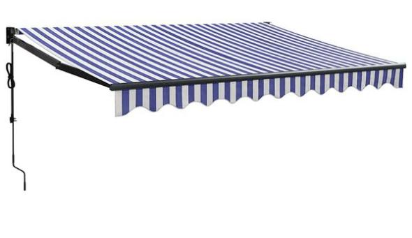 Markies electro blauw wit B350xD250 cm, Tuin en Terras, Nieuw, Ophalen of Verzenden, 150 tot 300 cm, Markies