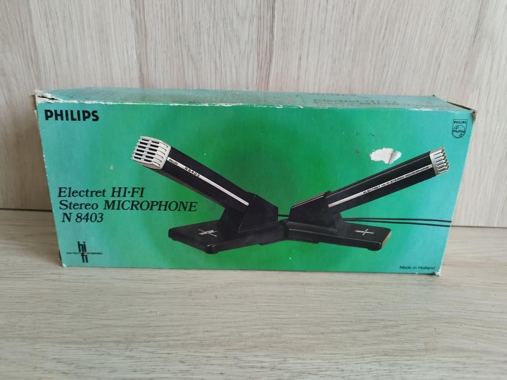 Philips Electret Hi-Fi Stereo Microfoon N 8403, Muziek en Instrumenten, Microfoons, Nieuw, Overige typen, Ophalen of Verzenden