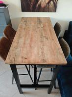 Industriële bartafel met 4 barkrukken, Huis en Inrichting, Barkrukken, Gebruikt, Ophalen of Verzenden, 90 cm of meer, 4 krukken