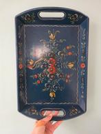 Vintage houten dienblad, handbeschilderd, Hindeloopen, Huis en Inrichting, Ophalen of Verzenden, Zo goed als nieuw, Rechthoekig