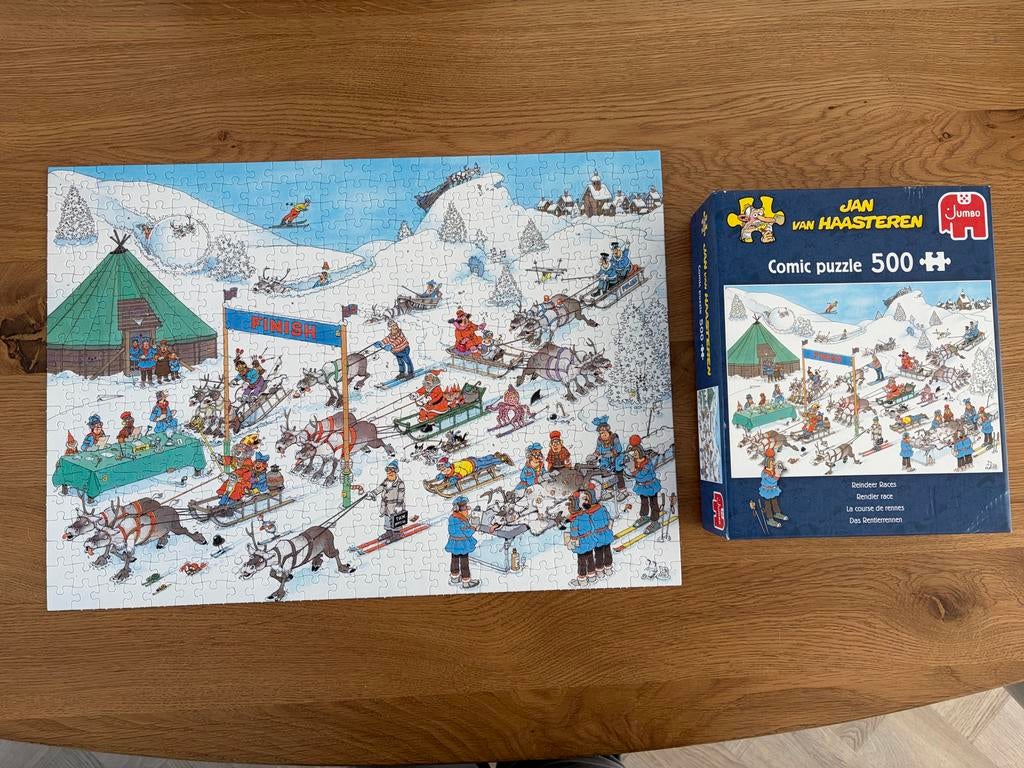 Jan van Haasteren Comic Puzzel - Rendier Race 500 stukjes, Ophalen of Verzenden, 500 t/m 1500 stukjes, Zo goed als nieuw, Legpuzzel