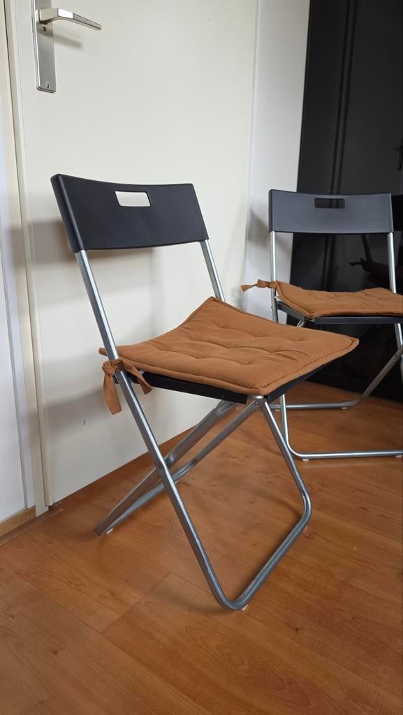 Ikea Gunde Klapstoel 4x, Ophalen, Zwart, Zo goed als nieuw, Vier