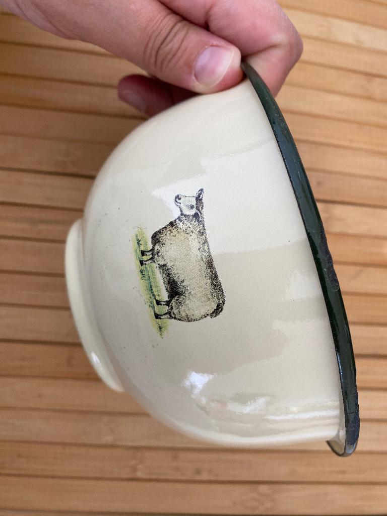 Vintage Emaille Schaaltje met Schaap, Huis en Inrichting, Keuken | Servies, Overige materialen, Ophalen of Verzenden, Overige stijlen