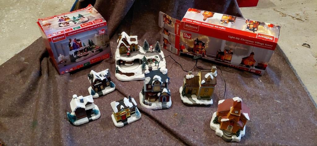 Kerst decoratie huisjes met verlichtinf, Ophalen