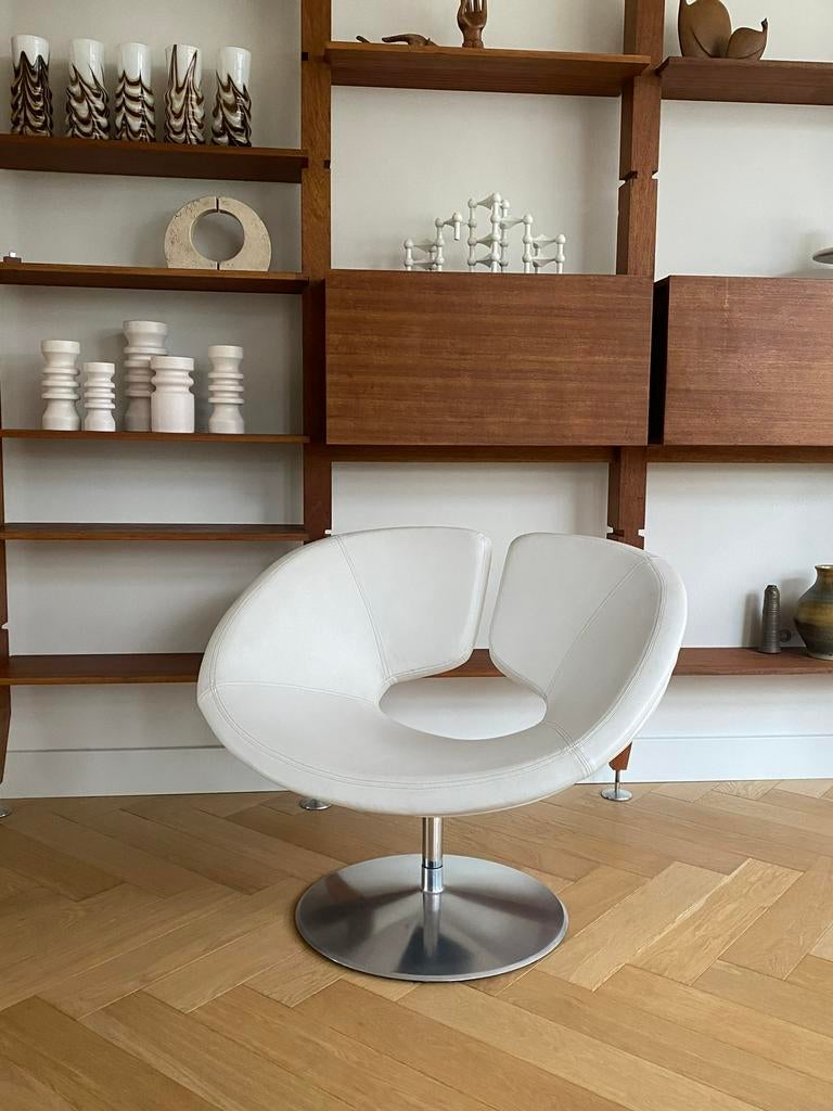 Artifort Apollo wit leer, Ophalen of Verzenden, Zo goed als nieuw, 75 tot 100 cm, Leer