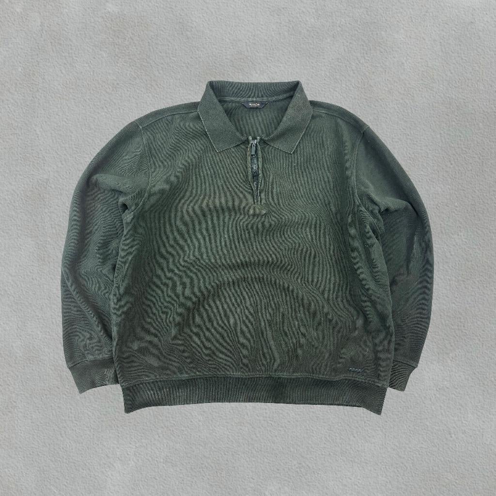 (1132) Donkergroene Massimo Dutti Half Zip - XL - Zeer goed, Kleding | Heren, Truien en Vesten, Maat 56/58 (XL), Ophalen of Verzenden