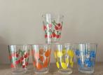 Set van 6 vrolijke fruitglazen - Stevig en kleurrijk, Ophalen of Verzenden, Gebruikt
