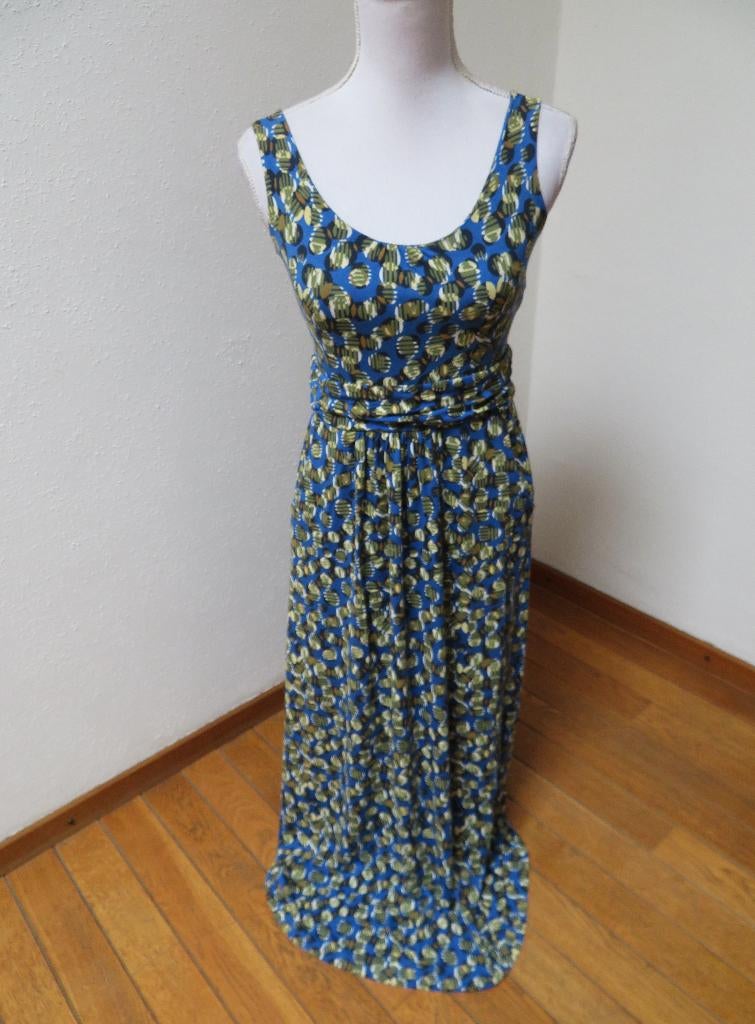 A25 ZILCH lange jurk blauw groen maat XS 34, Blauw, Ophalen of Verzenden, Zo goed als nieuw, Maat 34 (XS) of kleiner