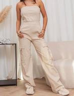 Beige strapless corset cargo jumpsuit, Ophalen of Verzenden, Gedragen, Maat 36 (S), Beige