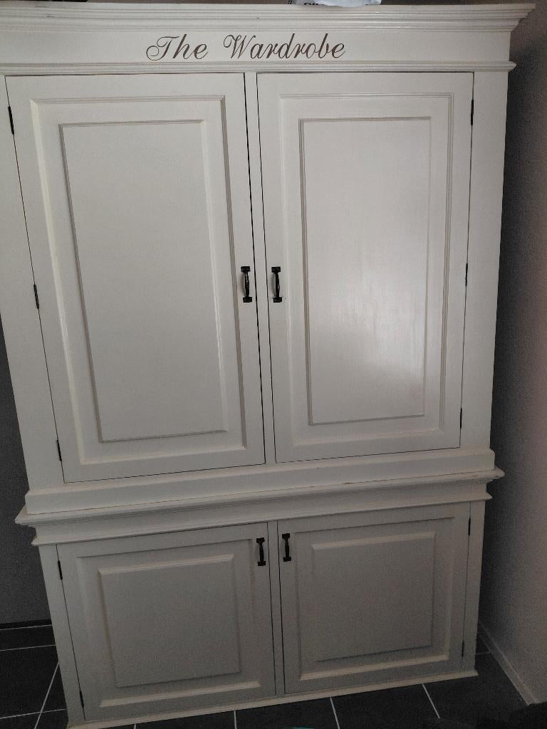 Riviera maison kledingkast the wardrobe creme tekst, Gebruikt, 200 cm of meer, Riviera maison, 50 tot 75 cm