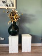2 Witte Houten Zuilen / Sokkels - 51 cm hoog, Ophalen, Gebruikt