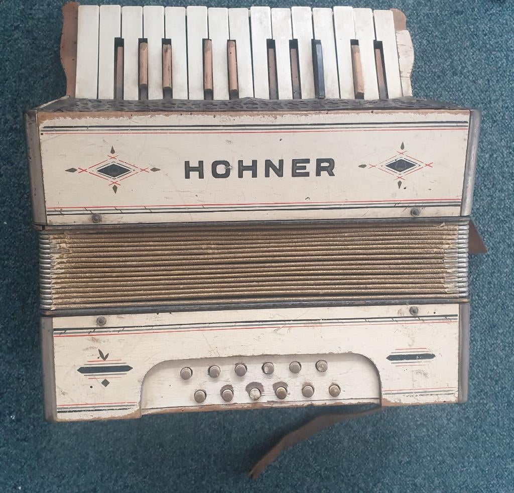 originele Hohner accordeon retro/vintage, Verzenden, Gebruikt, 120-bas, Hohner