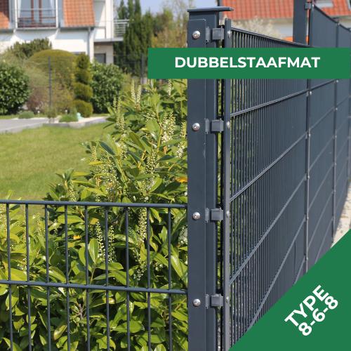 Dubbelstaafmatten pakket 25m 6-5-6 143x251 nieuw incl. palen, 7582CR, Hekwerk Centrale Twente, Nieuw, Tuinhek
