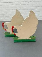 Antieke Houten Kippen Set- Decoratief., Ophalen of Verzenden
