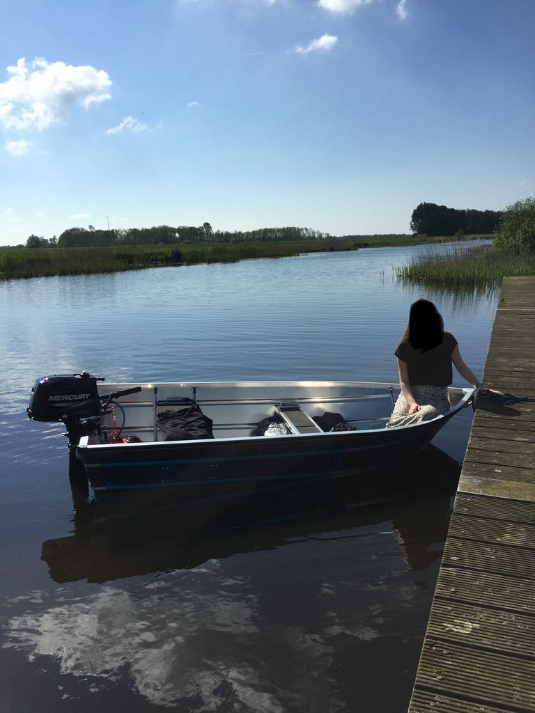 Aluminium boot met 4pk Mercury buitenboordmotor, Ophalen, Tot 10 pk, Aluminium, Zo goed als nieuw