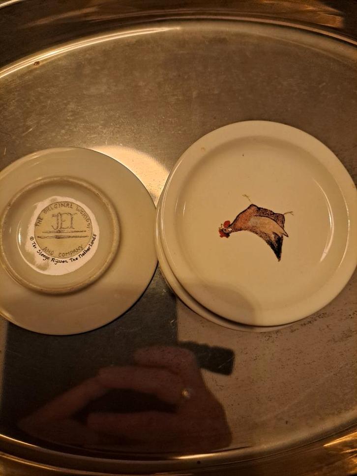 3 theezakjeshouders van Jet ter Steege met kip, Huis en Inrichting, Keuken | Servies, Ophalen of Verzenden